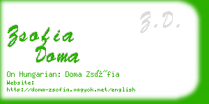 zsofia doma business card